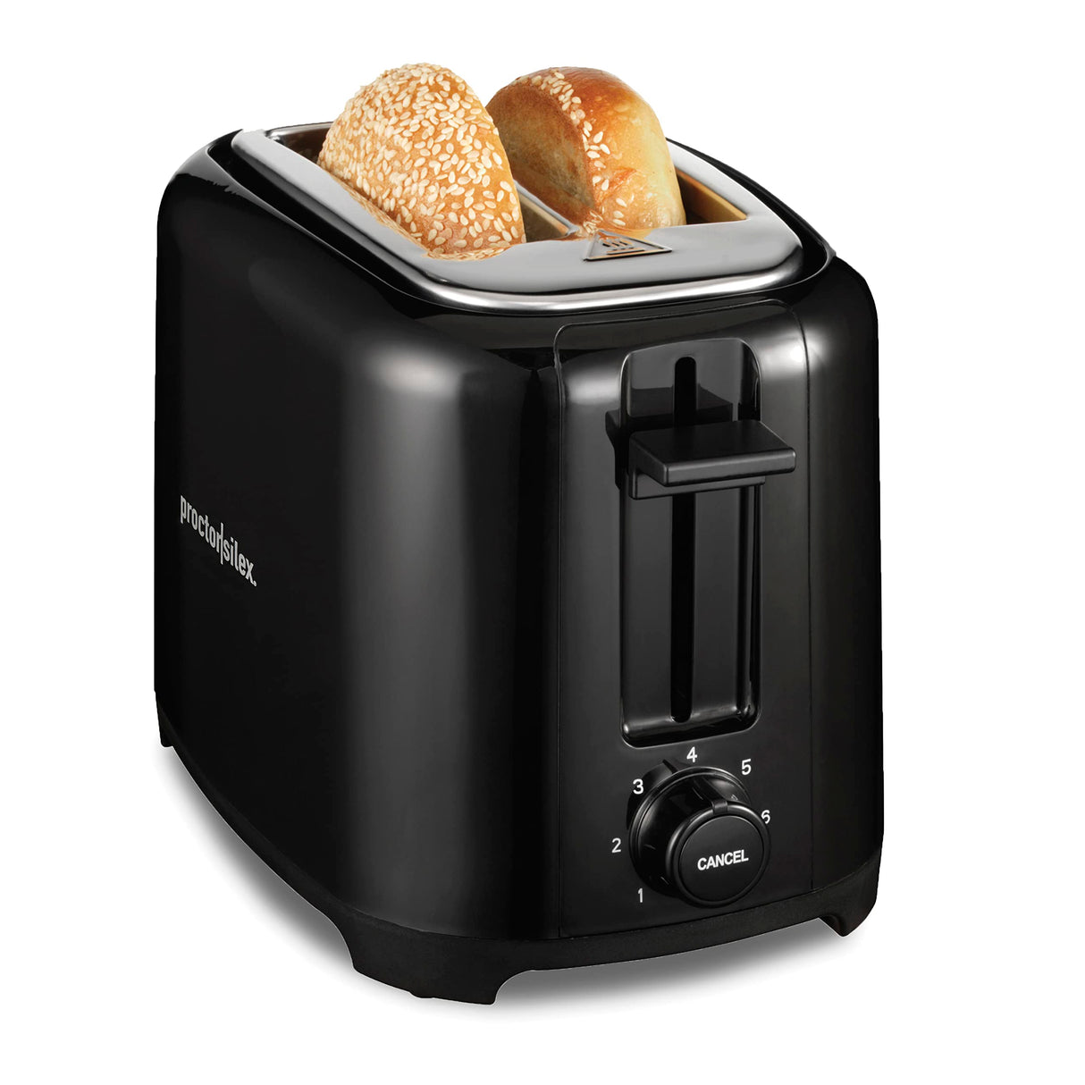 Proctor Silex 2-Slice Toaster with Extra Wide Slots for Bagels, Cool-Touch Walls, Shade Selector, Toast Boost, Auto Shut-off and Cancel Button, Black (22305) Proctor Silex