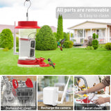 Soliom Humbirdy-Hummingbird Feeder Camera with Ant Moat,Bee Proof,AI Identify Bird Species,Bird Watching Camera with 3 Feeding Ports,Live SOLIOM
