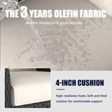 LayinSun 10 Pieces Outdoor Patio Furniture Set with Fire Pit Table, Rattan Wicker Sectional Swivel Rocker Chairs Sets LayinSun