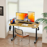 XINYAO Electric Standing Desk Height Adjustable Computer Desk, 48 Inches Sit Stand Desk Workstations with Hook, Ergonomic Table for Home Office Ajustable Height Table with Wheels XINYAO