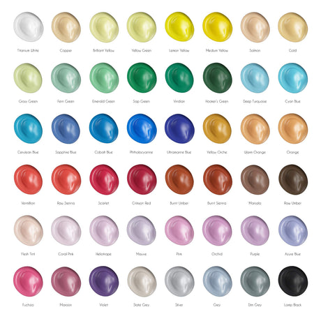Zenacolor Oil Paint Set 48 x 12mL (0.4Oz) Pack of 48 Tubes of Oil Paints for Canvas Painting Zenacolor