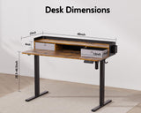 WALKINGDESK 48x24 Inches Electric Standing Desk with 2 Drawers, Height Adjustable Stand up Desk for Home Office, Ergonomic Sit to Stand Desk with Storage Shelf, DIY Board, Hooks, Rustic Brown WALKINGDESK