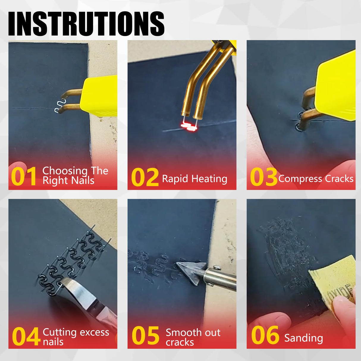 Plastic Welder, 2 in 1 Plastic Welding Kit, SONNLER 1000PCS Hot Stapler Plastic Repair Kit For Car Bumper Crack Repair with Plastic Iron Plastic Rods, Metal Mesh, Abrasive Paper, Aluminum Tape SONNLER