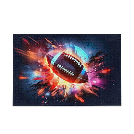 DOMIKING Glowing American Football Black Jigsaw Puzzles for Adult 500 Pieces Impossible Puzzles for Boy Girl Home Decor DOMIKING