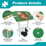 RAGOZONERY Jigsaw Puzzle Table 1500 Pieces,Adjustable Height&Up Puzzle Board with Cover and 4 Drawers,34×26in Puzzle Tables for Adults,Puzzle Board with Cover with Legs for Puzzle Doer RAGOZONERY