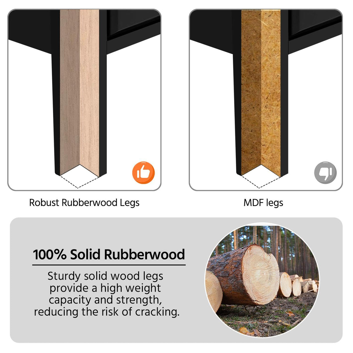 Yaheetech Bedside Table Set of 2, Nightstand with 3 Drawer and Solid Wood Legs, Accent Night Stand with Storage Cabinet for Bedroom Home Office, 16″ L × 16″ W × 24″ H, Black Yaheetech