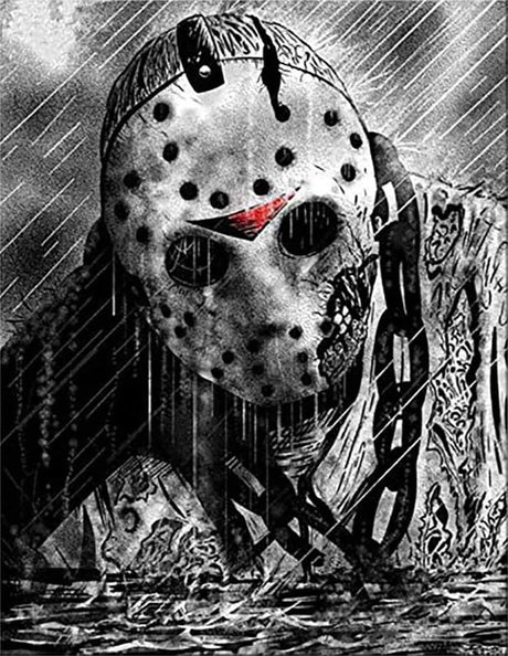 Generic DIYPAINTING 5D Diamond Art Painting by Number Kits Horror Movie Halloween 16X20 Painting Cross Stitch Full Drill Crystal Rhinestone Embroidery Pictures Arts Craft for Home Wall Decor Gift WoodArtSupply