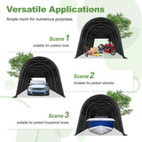 COBIZI Carport Canopy 12x20 Heavy Duty Portable Garage with Removable Doors & Vents, Galvanized Frame(Outperforms Metal) Car Port Canopy Tent with All-Season Tarp for Outdoor Storage Shed Car COBIZI