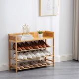 SOBIBO Bamboo Shoe Rack Organizer, 4 Tier Shoe Shelf Storage Organizer, for Entryway, Hallway, and Closet (Nature-31.5) SOBIBO