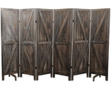Premium Home 6-Panel Room Divider – Rustic Brown Barn Door, K Pattern Folding Privacy Screen, Partition Wall Premium Home Decor