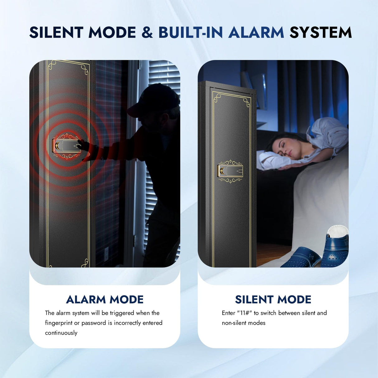 10-15 Gun Safe for Rifles and Pistols Biometric Gun Cabinet for Rifles and Shotguns Fingerprint Rifle Safes for Home Clearance Gun Safe Long Gun Locker with Removable Shelf Gun Rack Unassembled Karini