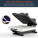Delclynee Auto 15"x15" Heat Press Machine with Automatic Press and Release, Slide Out Lower Platen, Adjustable Pressure with Pressure Readout, Digital Industrial Clamshell Sublimation Printer (Black) Delclynee