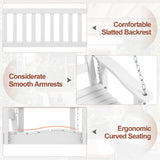 Tangkula 3 Person Wooden Porch Swing, Hanging Patio Swing with 2 Adjustable Galvanized Metal Chains, Slatted Back & Seat, Outdoor Swing Bench for Backyard Deck Garden, 5FT Tangkula