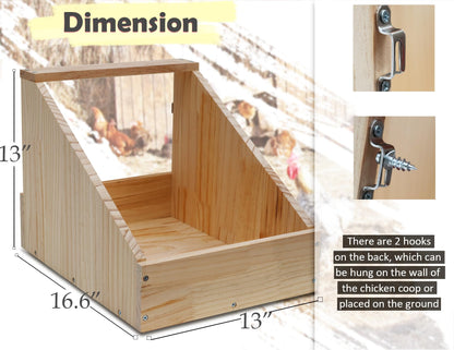 Hens Nesting Box, 3 Packs Single Compartment Solid Wood Chicken Nesting Boxes for UP to 15 Hens, Large Duty Laying Nest Box for Duck and Poultry (3 Packs) - WoodArtSupply