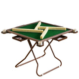 MJTABLE 4 Player Card Mahjong Table, Portable Folding Table,with 4 Cup Holders & 4 Chip Grooves Foldable Game Puzzle Table Both Indoor & Outdoor Use,for Table Games MJTABLE