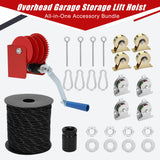 Drizzlen Overhead Garage Storage Lift,Heavy-Duty 300lbs Capacity Ceiling Rack System,Adjustable Height,Supports 8-16ft Ceilings,Overhead Garage Storage rack(Deck Not Includ) Drizzlen