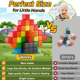 48PCS Magnetic Blocks for Toddlers Toys, Large Magnetic Cube Toys for Sensory STEM Education Preschool Magnet Toys for 3 4 5 6 Year Old Boys and Girls, Compatile with Mine Magnet World Toylogy