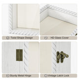 Alsonerbay Shadow Box Frame 11 x 14, Wood Shadow Box Display Case with Linen Back and Twist Shape Door, Pet Memorial Shadow Box for Memorabilia Picture Medals Bouquet (White, 11x14) Alsonerbay