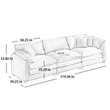 KEIKI 2-Piece Sofa Set with 1 Oversized Corduroy 3-Seater Sofa & 1 Loveseat Sofa, Upholstered 5-Seater Couch Set with 9 Pillow, High-Density Foam Cushions, Removable Armrests, for Living Room, Tan KEIKI