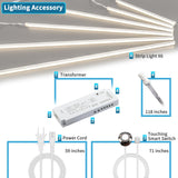 Art3d LED Recessed Lighting Kit - 6pcs Self-adhesive White LED Light with Smart Switch, 3000k Touching Switch Light for Wood Slat Wall Panels, Headboards, Stairs, Home decor, Under Cabinet Strip Light Art3d
