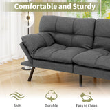Vipbear 71" Futon Sofa Bed - Convertible Sofa Beds/Adjustable Backrest & Armrest,Detachable Cushion, Loveseat Sleeper for Small Spaces, Apartments & Offices, Grey Futons Vipbear