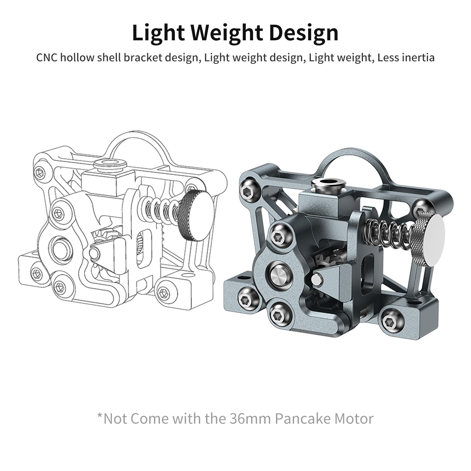 FYSETC Upgraded 3D Printer Accessory - Sherpa Mini Extruder - All Metal Shell NO 36mm Pancake Motor: Light Weight BM Extruder Hotend Part Compatible with Vorn 2.4 Prusa i3 MK3S+ Ender 3 V2 CR - WoodArtSupply