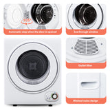 Euhomy 110V Portable Clothes Dryer 850W Compact Laundry Dryers 1.5 cu.ft Front Load Stainless Steel Electric Dryers Machine with Stainless Steel Tub for Apartment,RVs,Dorms,White Easy Control EUHOMY