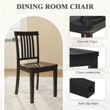 Homixis Dining Chairs Set of 6, Farmhouse Wood Chairs with Spindle High Backrest, 17.3 Inch Wood Chiars for Kitchen and Dining Room Homixis