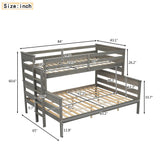 SOFTSEA Twin XL Over Queen Bunk Bed Frame with Detachable Design, Grey SOFTSEA