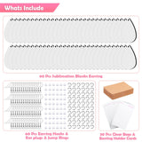 60 Pieces Sublimation Blanks Products, modacraft Sublimation Blank Earrings with Earring Hooks Jump Rings Ear Plugs Holder Cards Bags for Jewelry DIY Making Modacraft