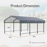 COSIEST 10'x20' Carport with Galvanized Steel Roof, Heavy Duty Metal Carport Canopy, Outdoor Garage Car Shelter Shade for Car, Boats and Truck COSIEST