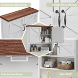 Smuxee Farmhouse Bathroom Cabinet Wall Mounted, Bathroom Medicine Cabinet with Adjustable Shelf, Bathroom Cabinet for Bathroom, Living Room, Laundry Room Smuxee