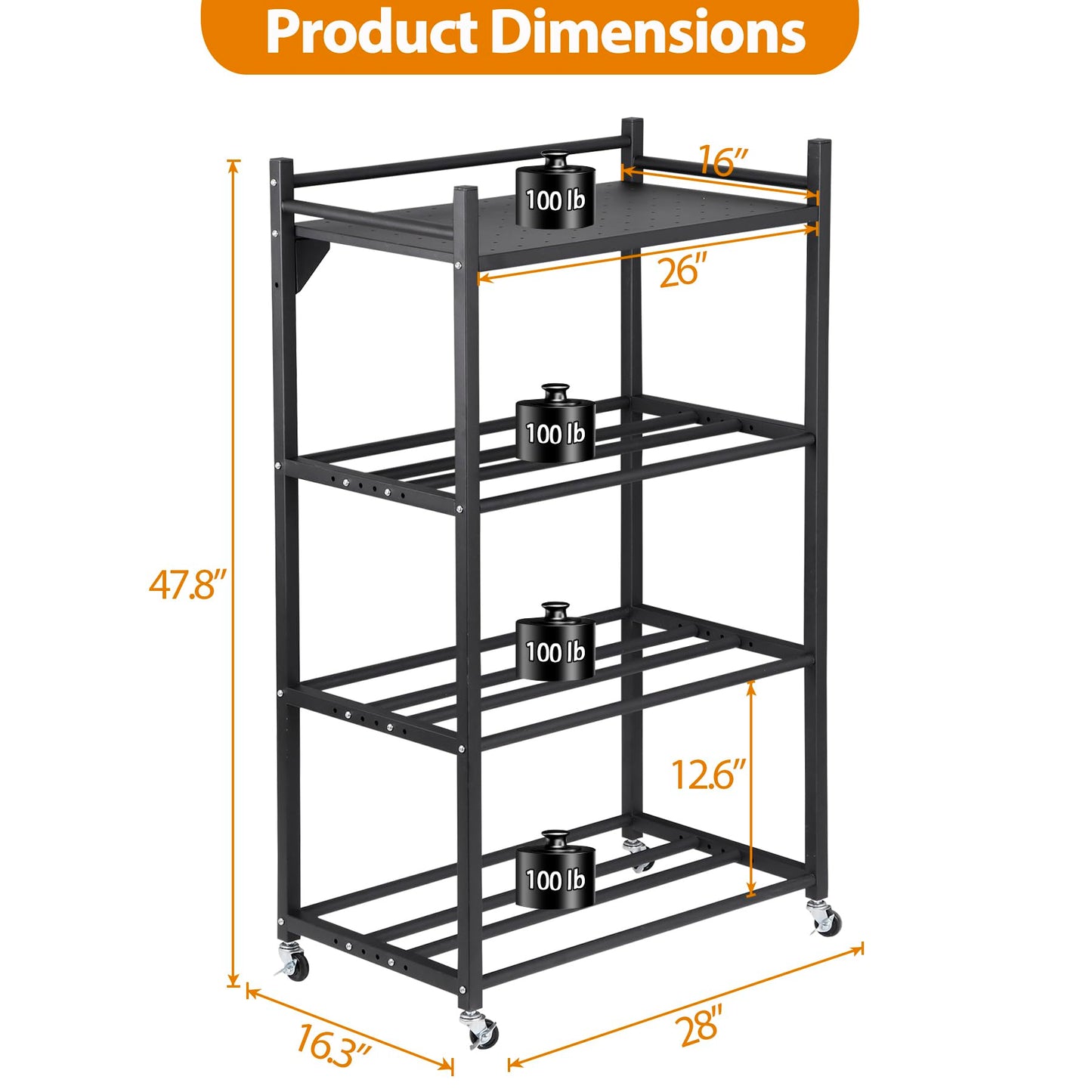 DorBuphan 3D Printer Filament Storage Rack, Heavy Duty Wire Spool Rack 4-Tier, 360° Rolling Filament Spool Holder for 3D Printer Accessories - WoodArtSupply