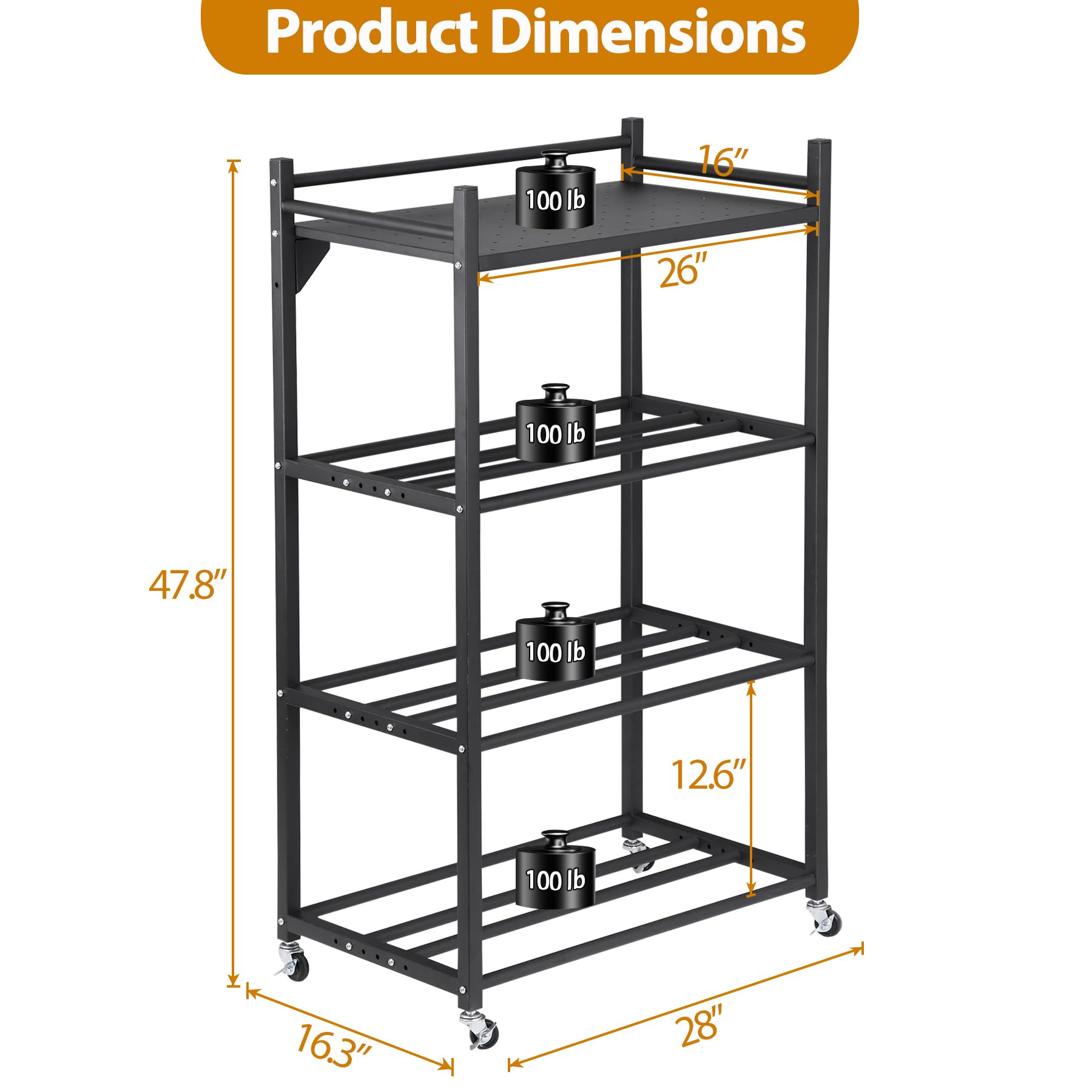 DorBuphan 3D Printer Filament Storage Rack, Heavy Duty Wire Spool Rack 4-Tier, 360° Rolling Filament Spool Holder for 3D Printer Accessories - WoodArtSupply