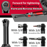 Dobetter Electric Ratchet Wrench 3/8 Cordless Ratchet Wrench Set, Extended 55 N·m Battery Powered Ratchet Tool with 7 Sockets, 2 Screwdrivers, 1 Extender, 1/4" Adapter and Bag-DBCRWI2L Dobetter