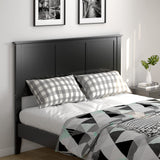Giantex Adjustable Black Wooden Headboard for Full Beds with Solid Pine Construction Giantex