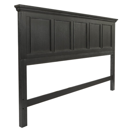 Office Star Products OSP Home Furnishings Farmhouse Basics King Headboard Only, Rustic Black Finish Office Star Products
