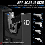 Biometric Slider Handgun Gun Safe for Nightstand, Desk, Bed Side - Pistol Safe, Hand Gun Safe For Car, Biometric gun safe for handgun with Fingerprint, PIN Code, KEY Access Urban Deco