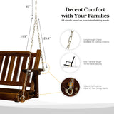 VINGLI Upgraded Heavy Duty 880 LBS 4 FT Patio Wooden Porch Swing Solid Fir Wood, Outdoor Handing Swing Bench for Garden | Yard | Balcony | Tree, Rustic VINGLI