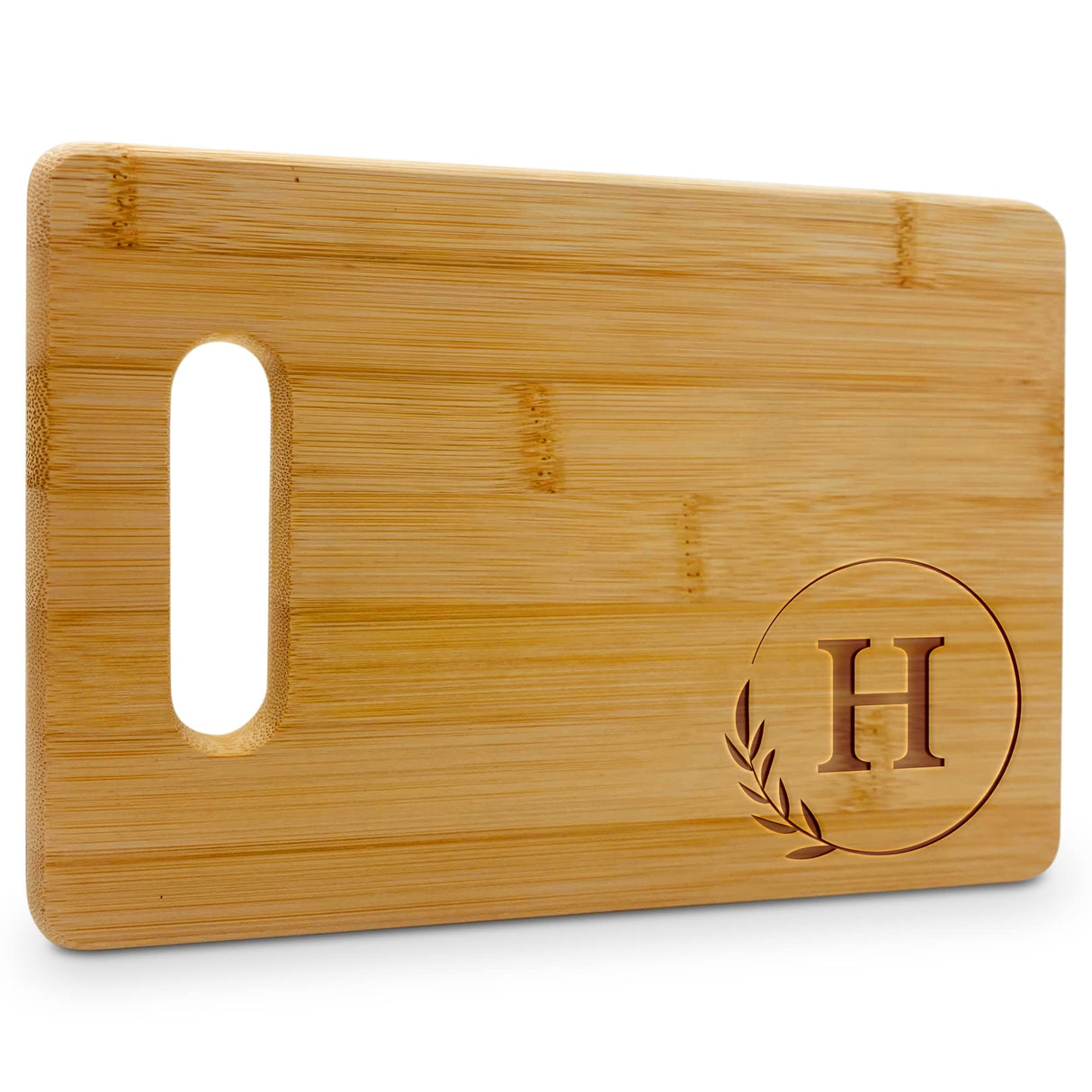 Personalized Cutting Boards - Small Monogrammed Engraved Cutting Board (H) - 9x6 Customized Bamboo Cutting Board with Initials - Wedding Kitchen Gift - Wooden Custom Charcuterie Boards by On The Rox On The Rox