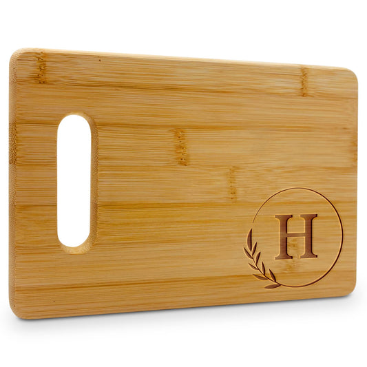 Personalized Cutting Boards - Small Monogrammed Engraved Cutting Board (H) - 9x6 Customized Bamboo Cutting Board with Initials - Wedding Kitchen Gift - Wooden Custom Charcuterie Boards by On  - WoodArtSupply