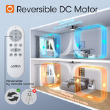 addlon Ceiling Fans with Lights, 52 inch Flush Mount Ceiling fan with Remote Control, Wall Remote, Reversible, 5CCT, Dimmable, Noiseless DC Motor, Black Low Profile Ceiling Fan for Bedroom, Farmhouse addlon