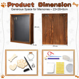 Chunful Pet Memorial Gift Dog Shadow Box Picture Frame with Clay Pet Paw Heart Glass Bottle Wooden Decorations Kit Keepsake Gift for Loss of Dog Death Sympathy Remembrance Display Case(Brown) Chunful