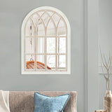 FLORA Farmhouse Window Pane Mirror, Large Decorative White Wall Mirror for Living Room Kitchen Entryway, 24 L x 34 FLORA