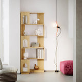 LIKEMET 6 Tier Corner Bookshelf, Tall L Shaped Bookcase, 68.5 Inches Wooden Corner Bookshelves with Arched Design, Freestanding Roomy Display Shelf Stand for Home Office LIKEMET