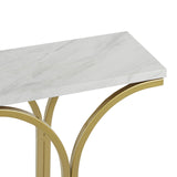 Silverwood Suzanne Slim Faux Marble Console Table, 8" L x 36" W x 30. 7" H, Gold Silverwood