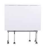Sew Ready Hobby and Cutting Table - 58.75" W x 36.5" D White Arts and Crafts Table with 2 Mesh Storage Drawers, Silver/White Sew Ready