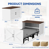 DoCred Twin Size Murphy Bed with Headboard, 2 in 1 Cabinet Bed with Desk, Foldable Hideaway Beds for Guest Bedroom, Living Room, Office DoCred