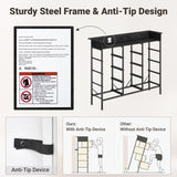 ELYKEN 50”W Black Dresser for Bedroom, Tall Dresser with 12 Drawers and Charging Station, Fabric Chest of Drawers with PU Finish Storage Drawers for Entryway Closet Living Room Hallway ELYKEN