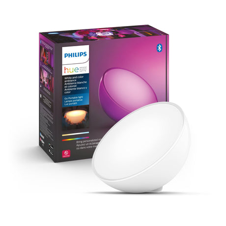 Philips Hue Go Smart Portable Dimmable Table Lamp, White - White and Color Ambiance LED Color-Changing Light - 1 Pack - Indoor and Outdoor Use - Control with Hue App or Voice Assistant Philips Hue